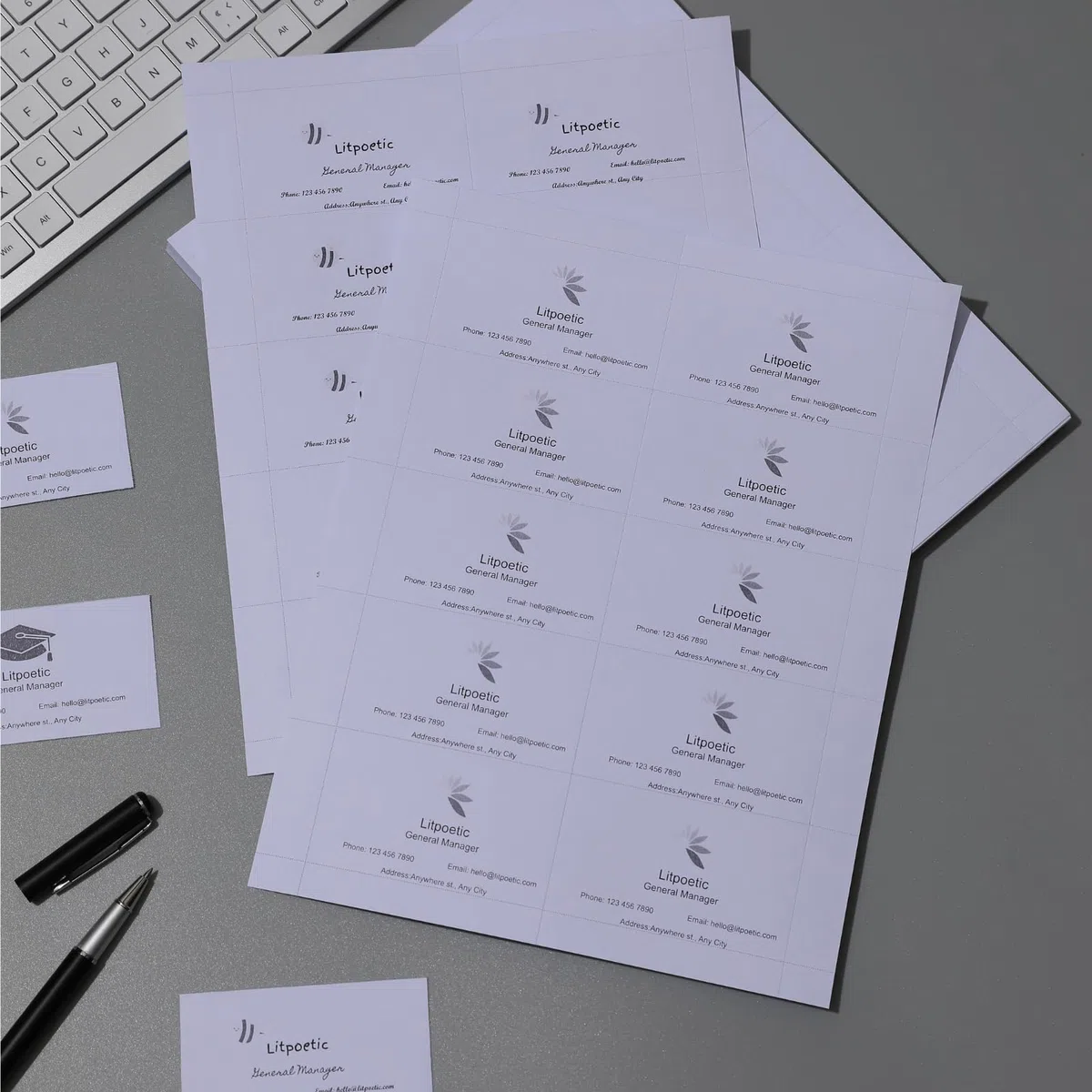 1000 tarjetas de visita imprimibles en blanco de 3.5 x 2, papel perforado para impresoras de inyección de tinta y láser, 10 tarjetas por hoja, color blanco