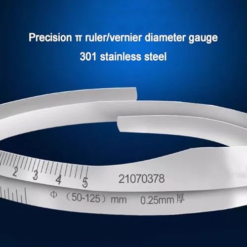Regla de circunferencia, regla flexible de acero inoxidable para medir diámetros exteriores, graduación de 0,02 mm, ideal para árboles, neumáticos, tuberías (rango de 50-300 mm)
