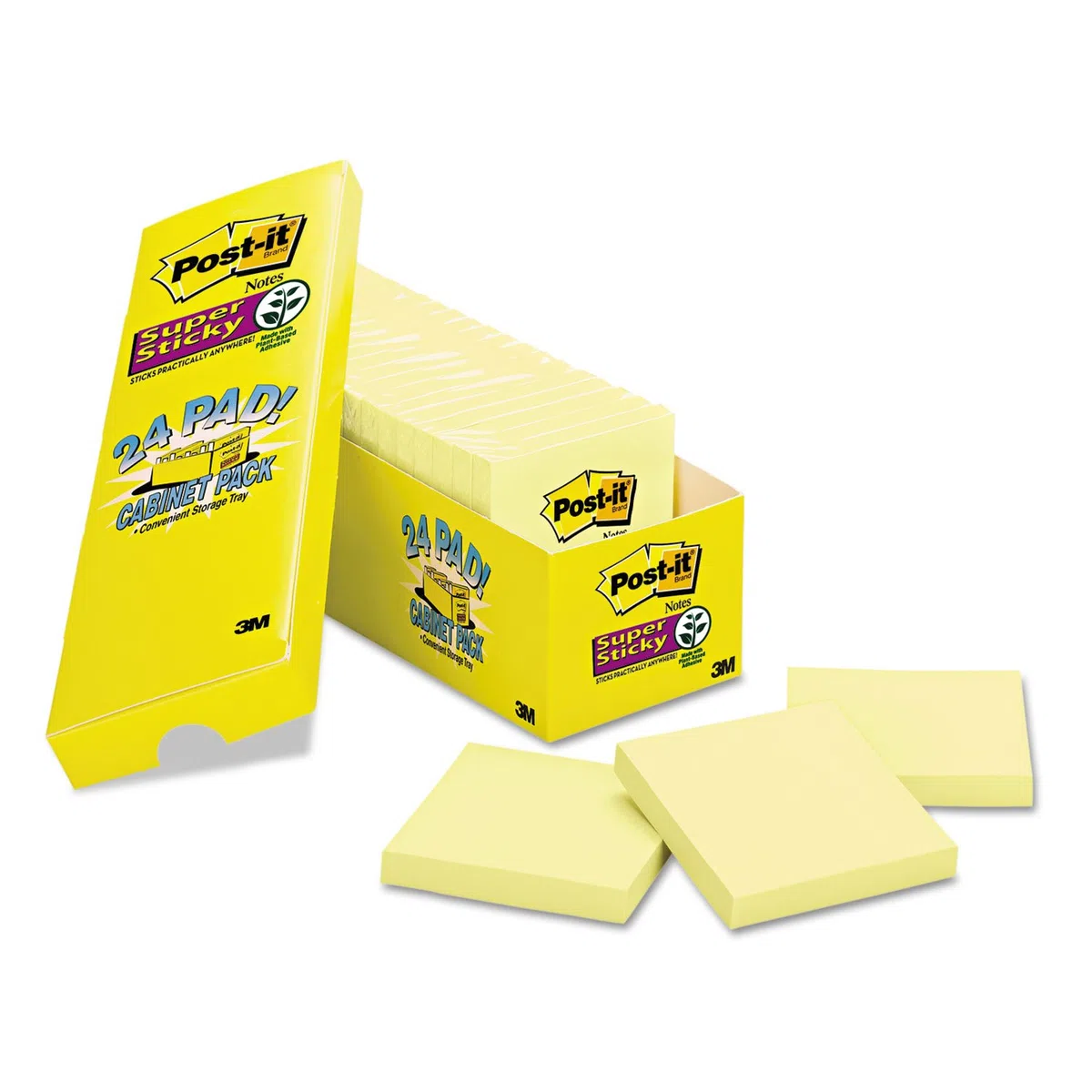 Post-it Super Sticky Note oficina Pack 3 "x 3" amarillo Papel 24/Unidades
