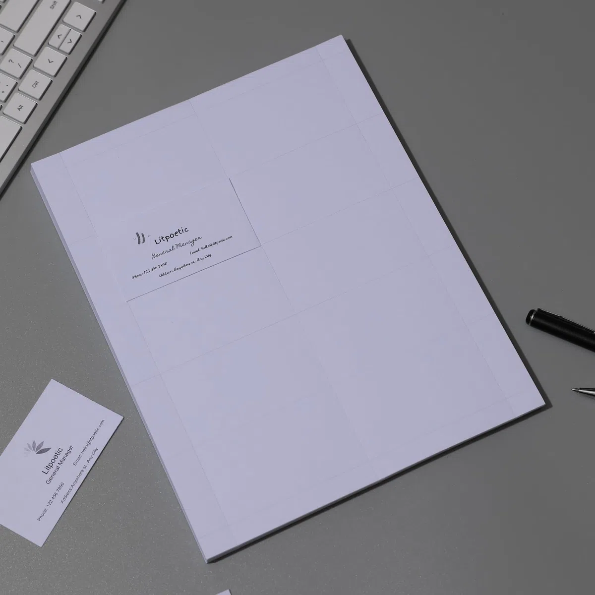 1000 tarjetas de visita imprimibles en blanco de 3.5 x 2, papel perforado para impresoras de inyección de tinta y láser, 10 tarjetas por hoja, color blanco