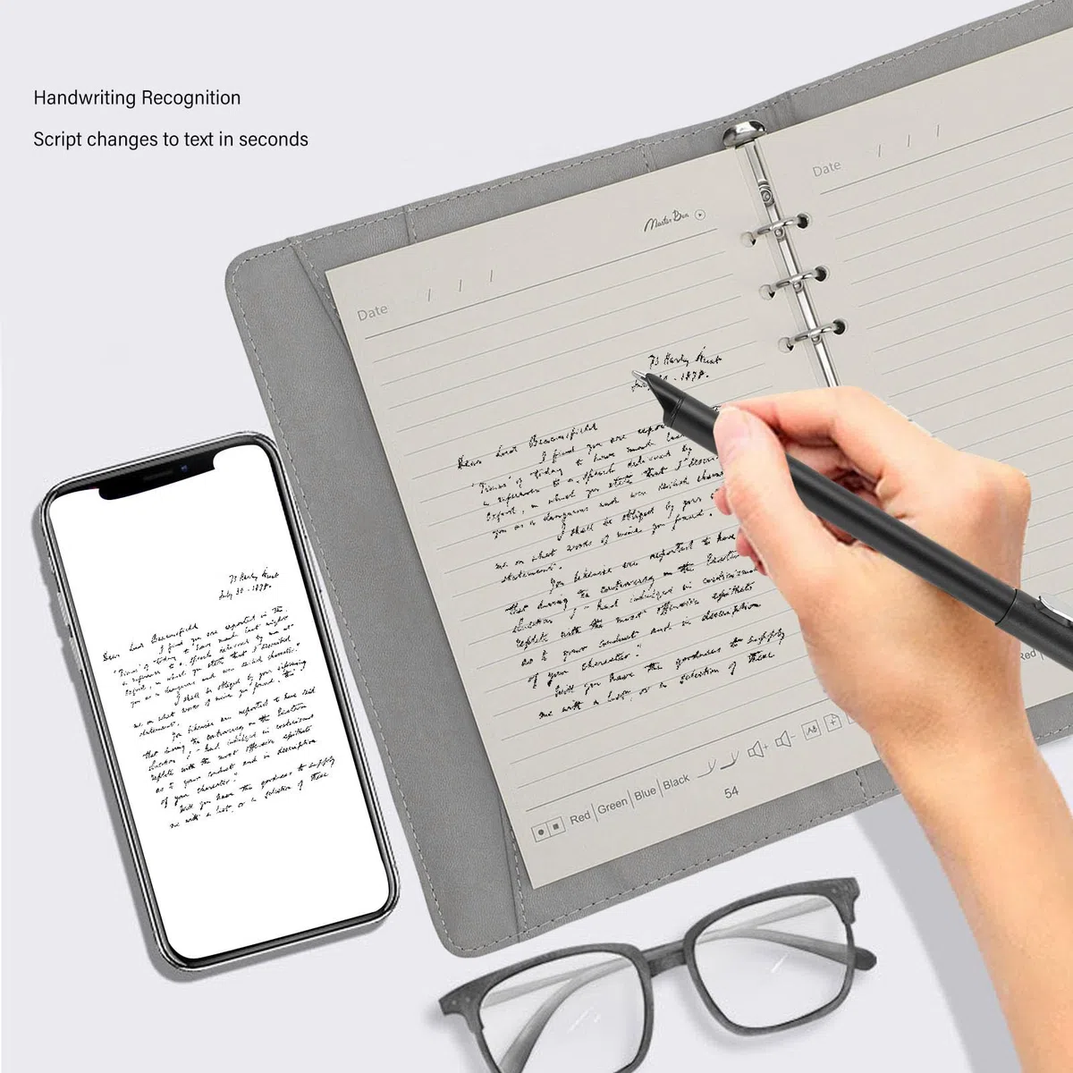 Cuaderno Inteligente para Estudiantes y Profesores, Almacenamiento en la Nube con Sincronización en Tiempo Real, Notas Editables con Bolígrafo Reutilizable para Reuniones y Aprendizaje
