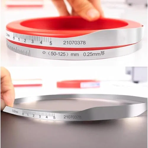Regla de circunferencia, regla flexible de acero inoxidable para medir diámetros exteriores, graduación de 0,02 mm, ideal para árboles, neumáticos, tuberías (rango de 50-300 mm)