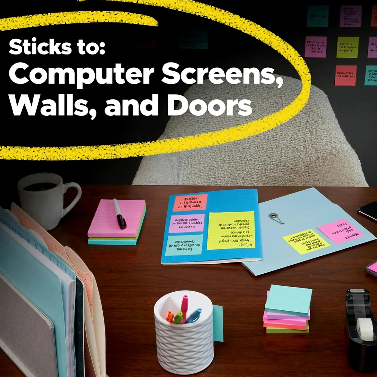 Post-it Super Sticky Note oficina Pack 3 "x 3" amarillo Papel 24/Unidades