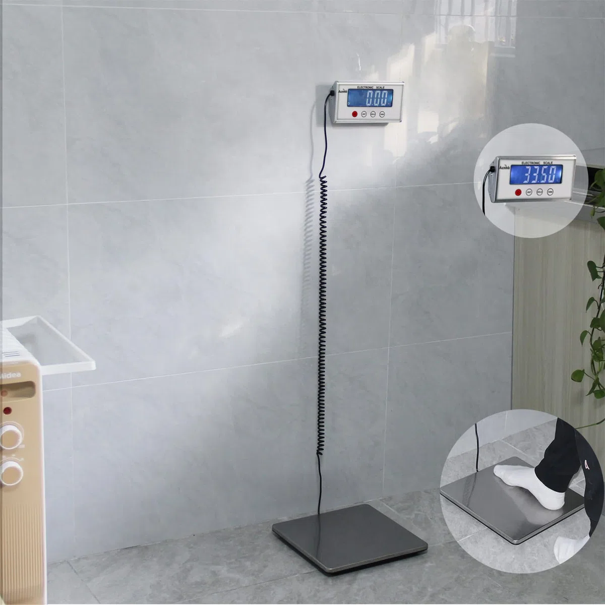 Báscula de envío digital de 440 libras, báscula postal de acero inoxidable resistente para almacenes, hogares, oficinas y empresas de mensajería, incluyendo manuales del producto y adaptadores