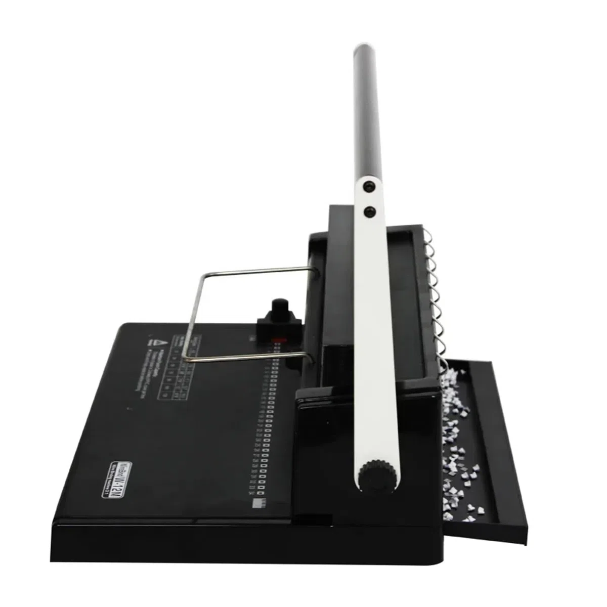 Encuadernadora, Máquina encuadernadora de anillas de hierro W12m Máquina perforadora de anillas de hierro de 34 agujeros for hojas sueltas Máquina encuadernadora manual de alambre de doble bobina Para