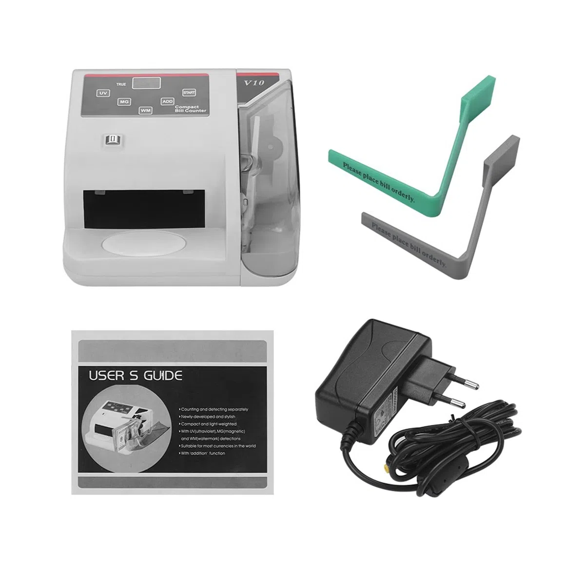 Contador de dinero, CONTADOR DE MINE MATECA PORTABLE MINI MINERO MUNDIAL CONTRO CASA Billete de billete Contador Detector máquinas con UV/mg/wm Detección falsificación