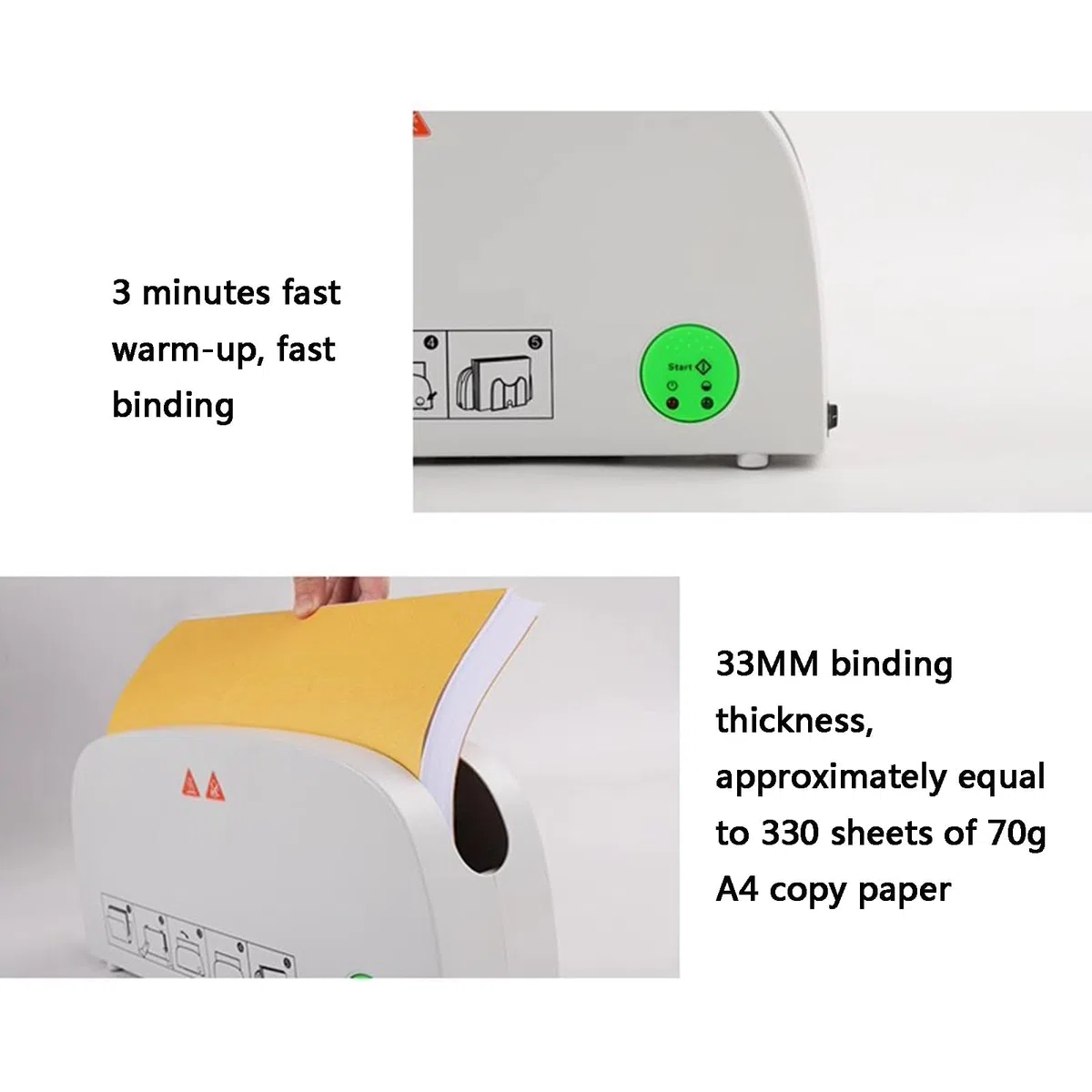 Máquina de encuadernación Hot Melt - Encuadernación rápida de documentos e informes, encuadernación de álbumes de fotos en 1 minuto